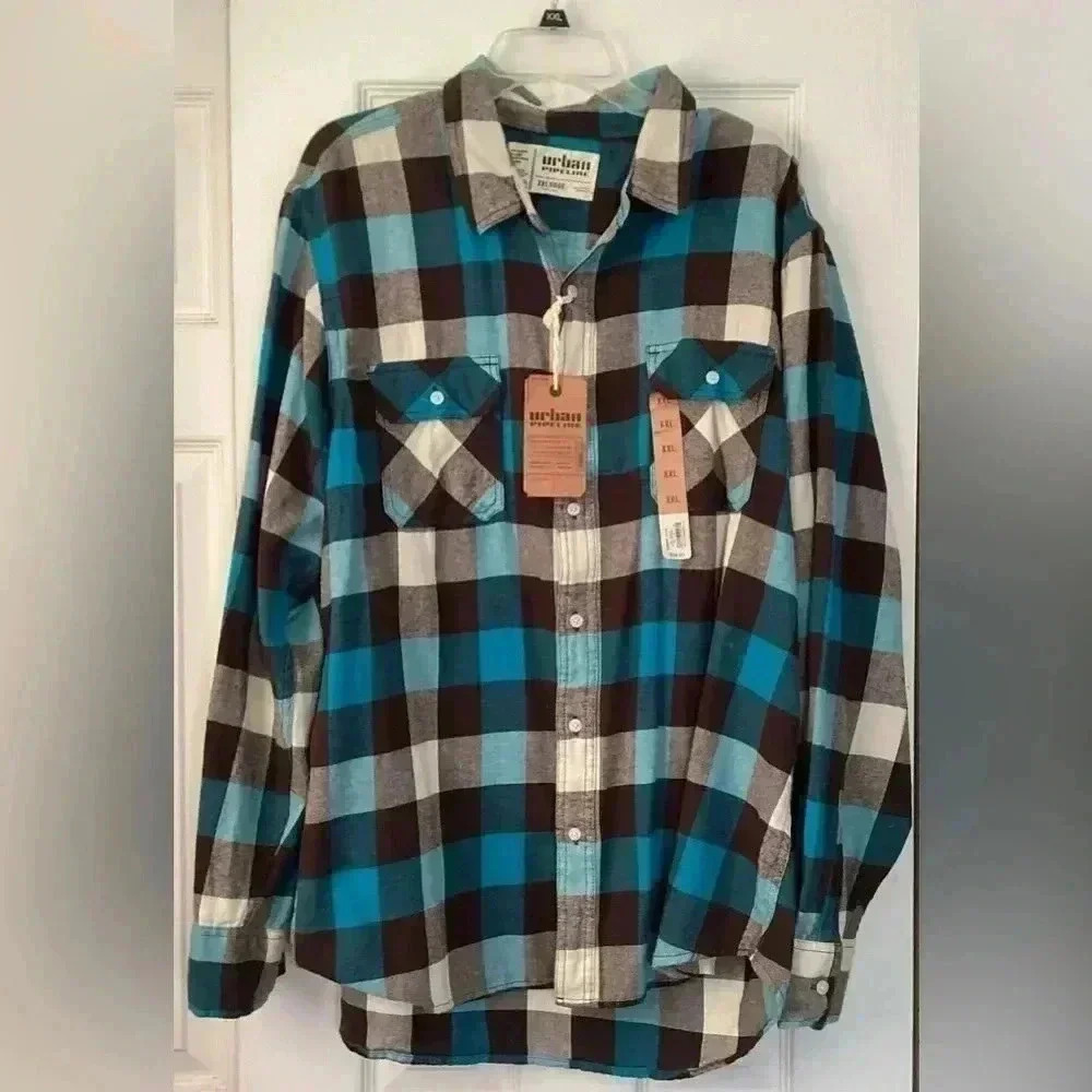NWT Urban Pipeline Flannel Shirt 400 Mosaic long sleeve shirt Size XXL
